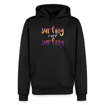 surfing surf surfing - Sweat à capuche Premium bio Homme - noir - Devant - Nico (187cm)
