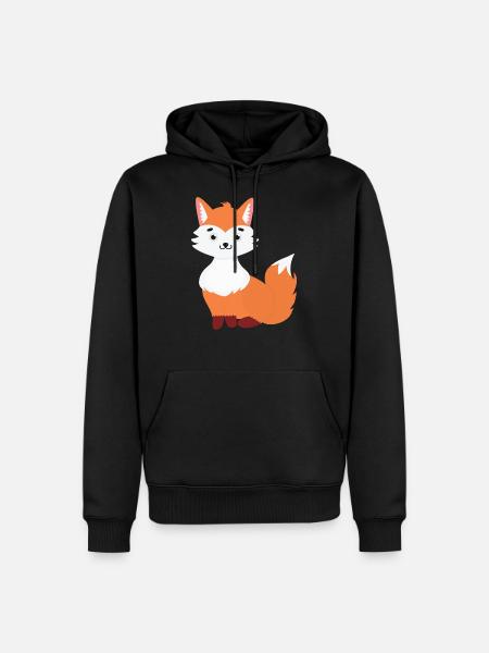 Fuchs - Männer Premium Bio Hoodie - Schwarz
