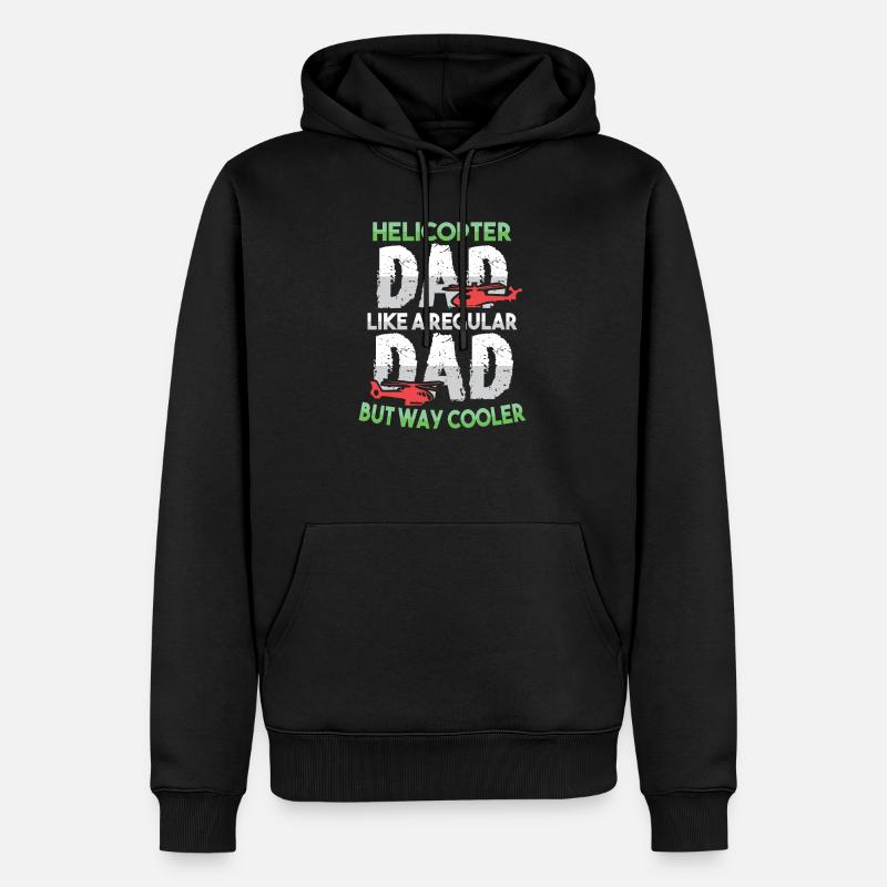 Hubschrauberpilot Luftfahrt Helicopter Dad - Männer Premium Bio Hoodie - Schwarz