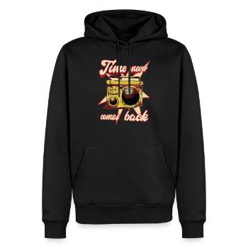 alte Zeiten - Männer Premium Bio Hoodie - Schwarz - Vorne - Nico (187cm)