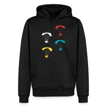 Parapluie motorisée parapente pilote - Sweat à capuche Premium bio Homme - noir - Devant - Nico (187cm)