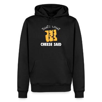 Cheese Pun Drôle de vêtements - Sweat à capuche Premium bio Homme - noir - Devant - Nico (187cm)