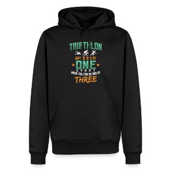 Triathlon Swim Bike Run Triathlete Sport Gift - Männer Premium Bio Hoodie - Schwarz - Vorne - Nico (187cm)