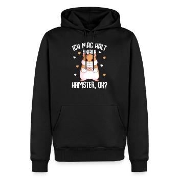 Hamster Ich mag halt Hamster Mädchen - Männer Premium Bio Hoodie - Schwarz - Vorne - Nico (187cm)
