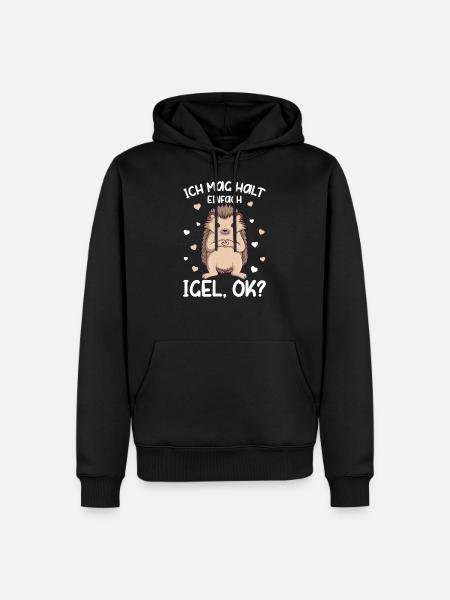 Igel - Ich mag halt Igel Kinder Mädchen - Männer Premium Bio Hoodie - Schwarz