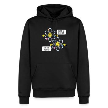 Drôle d’électron Pun Professeur de sciences de chimie - Sweat à capuche Premium bio Homme - noir - Devant - Nico (187cm)