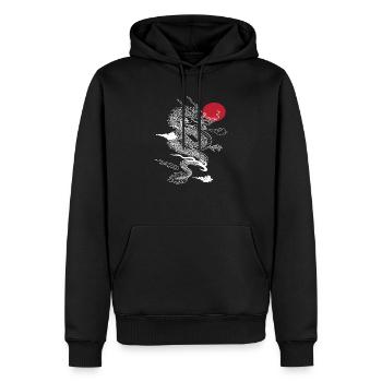 Japanischer Drache Asia Fantasy - Männer Premium Bio Hoodie - Schwarz - Vorne - Nico (187cm)