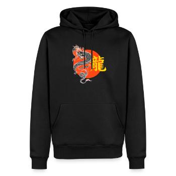 Japanischer Drache Symbol Fantasy - Männer Premium Bio Hoodie - Schwarz - Vorne - Nico (187cm)