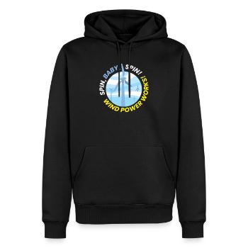 Windpower Works Wind Power Wind Energy - Men’s Premium Organic Hoodie - black - Front - Nico (187cm)