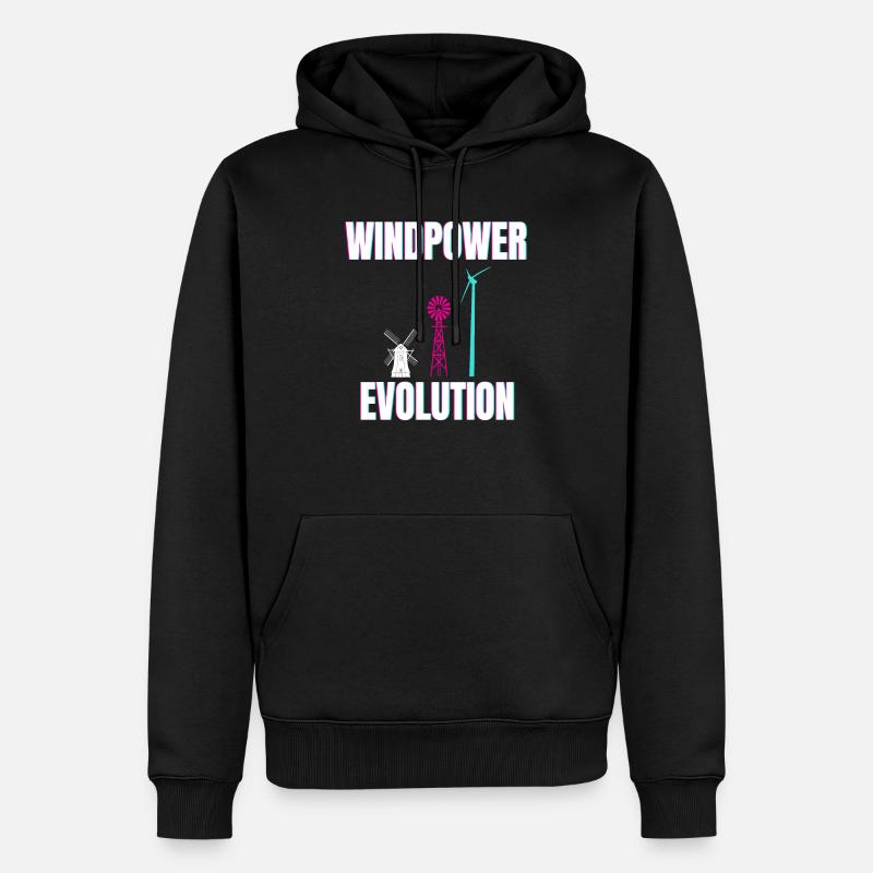 Windpower Evolution Éolien Vent - Sweat à capuche Premium bio Homme - noir