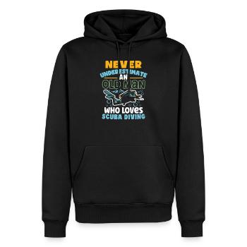 Scuba Diving Scuba Diver Marine Ocean Free Diving - Sweat à capuche Premium bio Homme - noir - Devant - Nico (187cm)