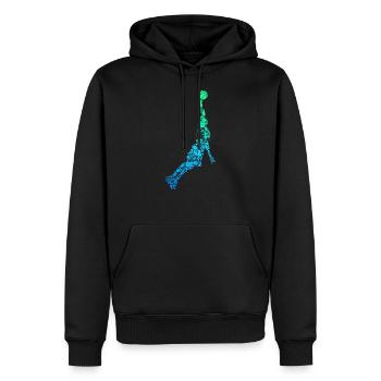 Basket basket-ball garçons hommes enfants - Sweat à capuche Premium bio Homme - noir - Devant - Nico (187cm)