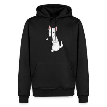 Bullterrier Liebhaber Hunde Liebe Bull Terrier - Männer Premium Bio Hoodie - Schwarz - Vorne - Nico (187cm)