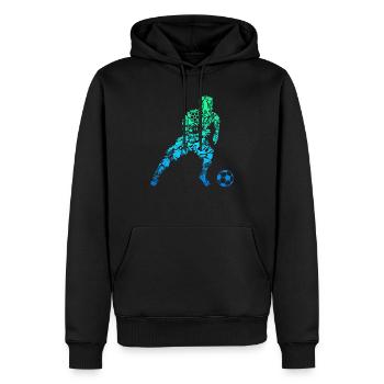 Footballeur enfants garçons - Sweat à capuche Premium bio Homme - noir - Devant - Nico (187cm)