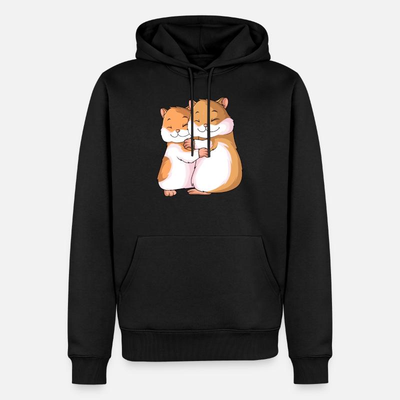 Hamster amant dames filles - Sweat à capuche Premium bio Homme - noir