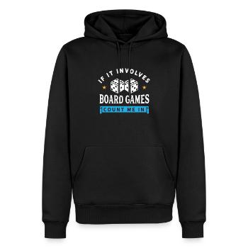 Jeux de société amusants - Sweat à capuche Premium bio Homme - noir - Devant - Nico (187cm)