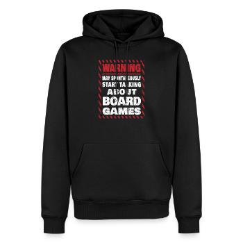 Jeux de société amusants - Sweat à capuche Premium bio Homme - noir - Devant - Nico (187cm)