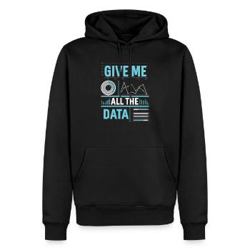Statistiques des scientifiques du Big Data - Sweat à capuche Premium bio Homme - noir - Devant - Nico (187cm)