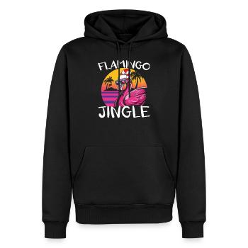 Flamingo Jingle Weihnachtstag Rosa Flamingos Weihnachten - Männer Premium Bio Hoodie - Schwarz - Vorne - Nico (187cm)