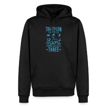 Triathlon Swim Bike Run Triathlete Sport Gift - Männer Premium Bio Hoodie - Schwarz - Vorne - Nico (187cm)