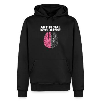 KI Künstliche Intelligenz - Männer Premium Bio Hoodie - Schwarz - Vorne - Nico (187cm)