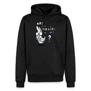Bist du tokking zu mir - Männer Premium Bio Hoodie - Schwarz - Vorne - Nico (187cm)