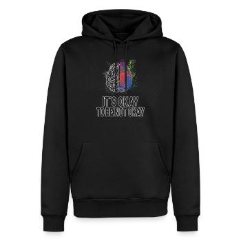 Mental Health Awareness Dépression Idea - Sweat à capuche Premium bio Homme - noir - Devant - Nico (187cm)