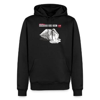 Währenddessen in China - Umgefallener Sack Reis - Männer Premium Bio Hoodie - Schwarz - Vorne - Nico (187cm)