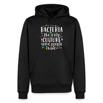 Bacteria Pun Drôle de science Vêtements - Sweat à capuche Premium bio Homme - noir - Devant - Nico (187cm)