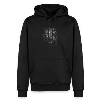 leopard - Men’s Premium Organic Hoodie - black - Front - Nico (187cm)