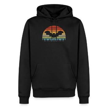 Chauve-souris Rétro Vintage - Sweat à capuche Premium bio Homme - noir - Devant - Nico (187cm)