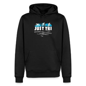 Triathlon Swim Bike Run Triathlete Sport Gift - Männer Premium Bio Hoodie - Schwarz - Vorne - Nico (187cm)