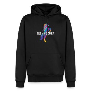 Technocorn Repeat Festival EDM Music - Men’s Premium Organic Hoodie - black - Front - Nico (187cm)
