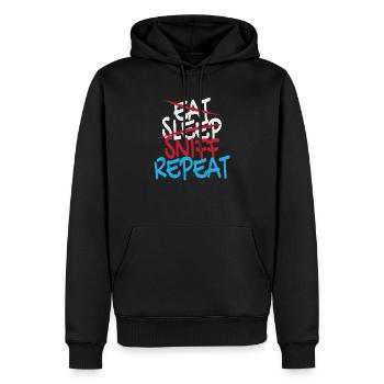 Eat Sleep Sniff Repeat Festival EDM Rave - Men’s Premium Organic Hoodie - black - Front - Nico (187cm)