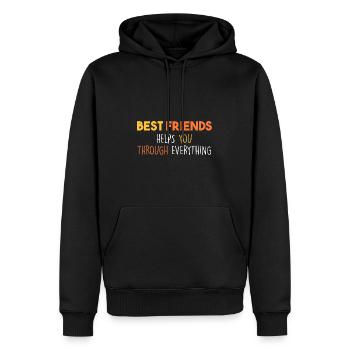 Beste Freunde helfen dir durch alles - Männer Premium Bio Hoodie - Schwarz - Vorne - Nico (187cm)