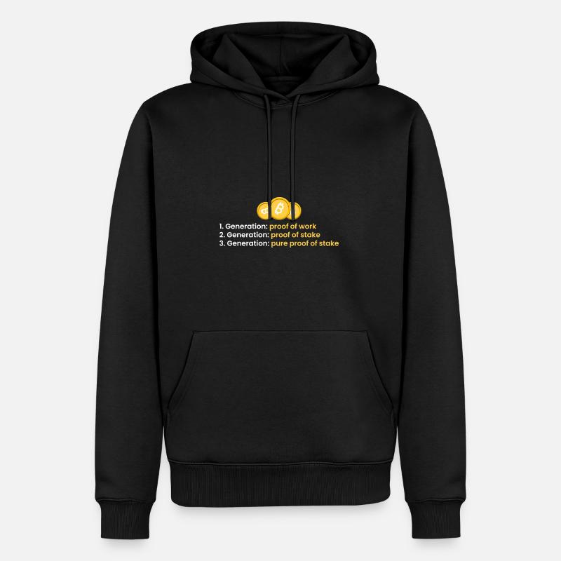 1ère génération : preuve de travail - Sweat à capuche Premium bio Homme - noir