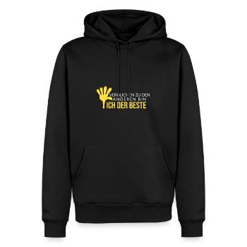 verglichen bin ich der Beste - Männer Premium Bio Hoodie - Schwarz - Vorne - Nico (187cm)