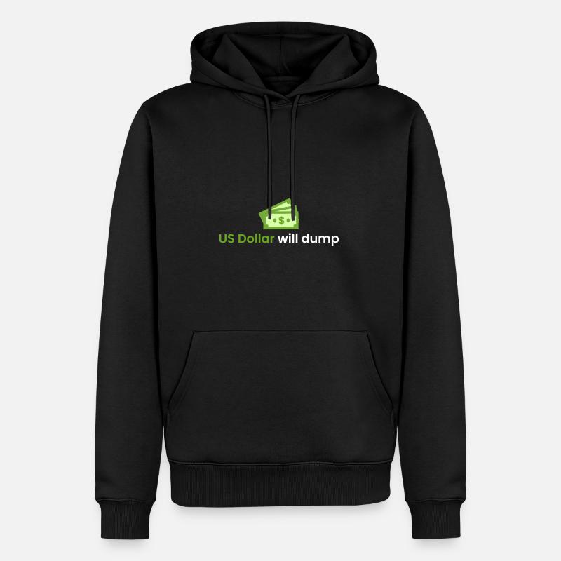 US Dollar wird einbrechen - Männer Premium Bio Hoodie - Schwarz