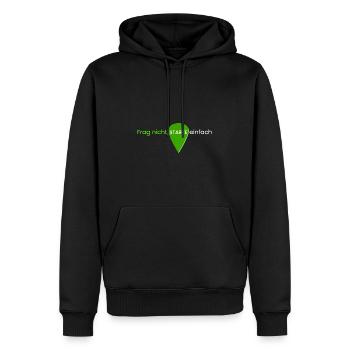 Frag nicht, starte einfach - Männer Premium Bio Hoodie - Schwarz - Vorne - Nico (187cm)