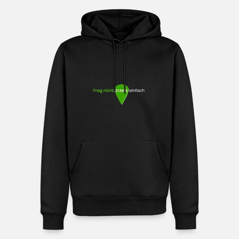Frag nicht, starte einfach - Männer Premium Bio Hoodie - Schwarz