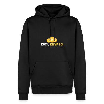 100% Krypto - Männer Premium Bio Hoodie - Schwarz - Vorne - Nico (187cm)