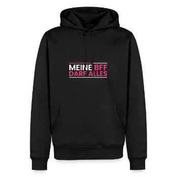 Meine BFF darf Alles - Männer Premium Bio Hoodie - Schwarz - Vorne - Nico (187cm)