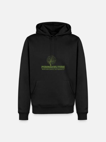 PERMAKULTUR arbeitet mit der Natur, nicht gegen sie - Männer Premium Bio Hoodie - Schwarz
