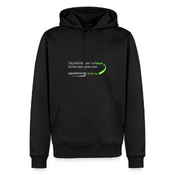 SmarthPhone vs TV - Sweat à capuche Premium bio Homme - noir - Devant - Nico (187cm)