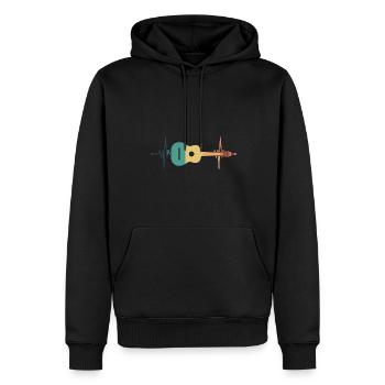 Gitarre Herzschlag - Männer Premium Bio Hoodie - Schwarz - Vorne - Nico (187cm)