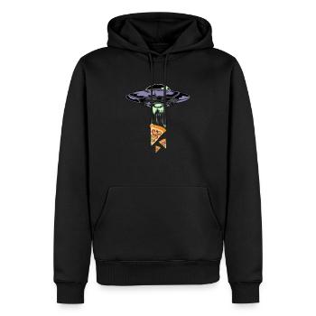 Enlèvement de Pizza Alien Ufo - Sweat à capuche Premium bio Homme - noir - Devant - Nico (187cm)