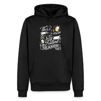 Saison Festival - Fan de Festival Tshirt Enthousiasme - Sweat à capuche Premium bio Homme - noir - Devant - Nico (187cm)