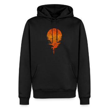 Coucher de soleil sur la mer - Sweat à capuche Premium bio Homme - noir - Devant - Nico (187cm)