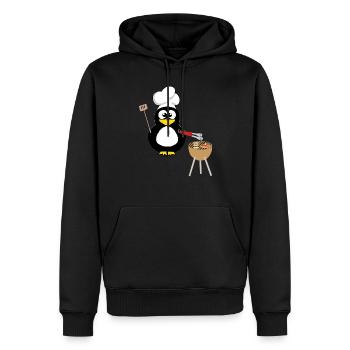 Pingouin Barbecue Griller Grill Maître Cadeaux - Sweat à capuche Premium bio Homme - noir - Devant - Nico (187cm)