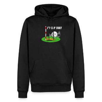 Je toucherais la balle de golf de golfeur - Sweat à capuche Premium bio Homme - noir - Devant - Nico (187cm)